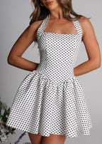 Valetti Giaro | Lorena Polka Dot Drop-Waist Mini Dress