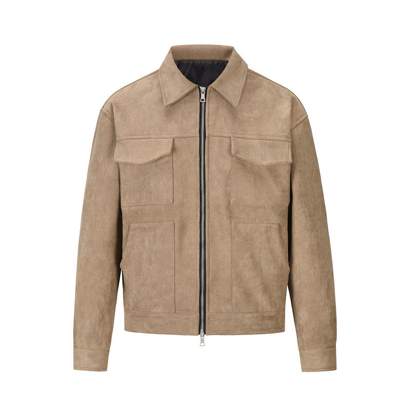 Vincenzo Suede Zip Jacket