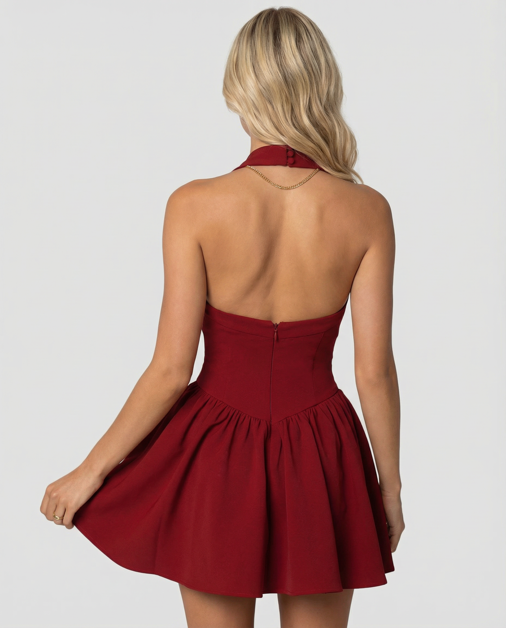 Valetti Giaro | Emma Halter Open-Back Mini Dress