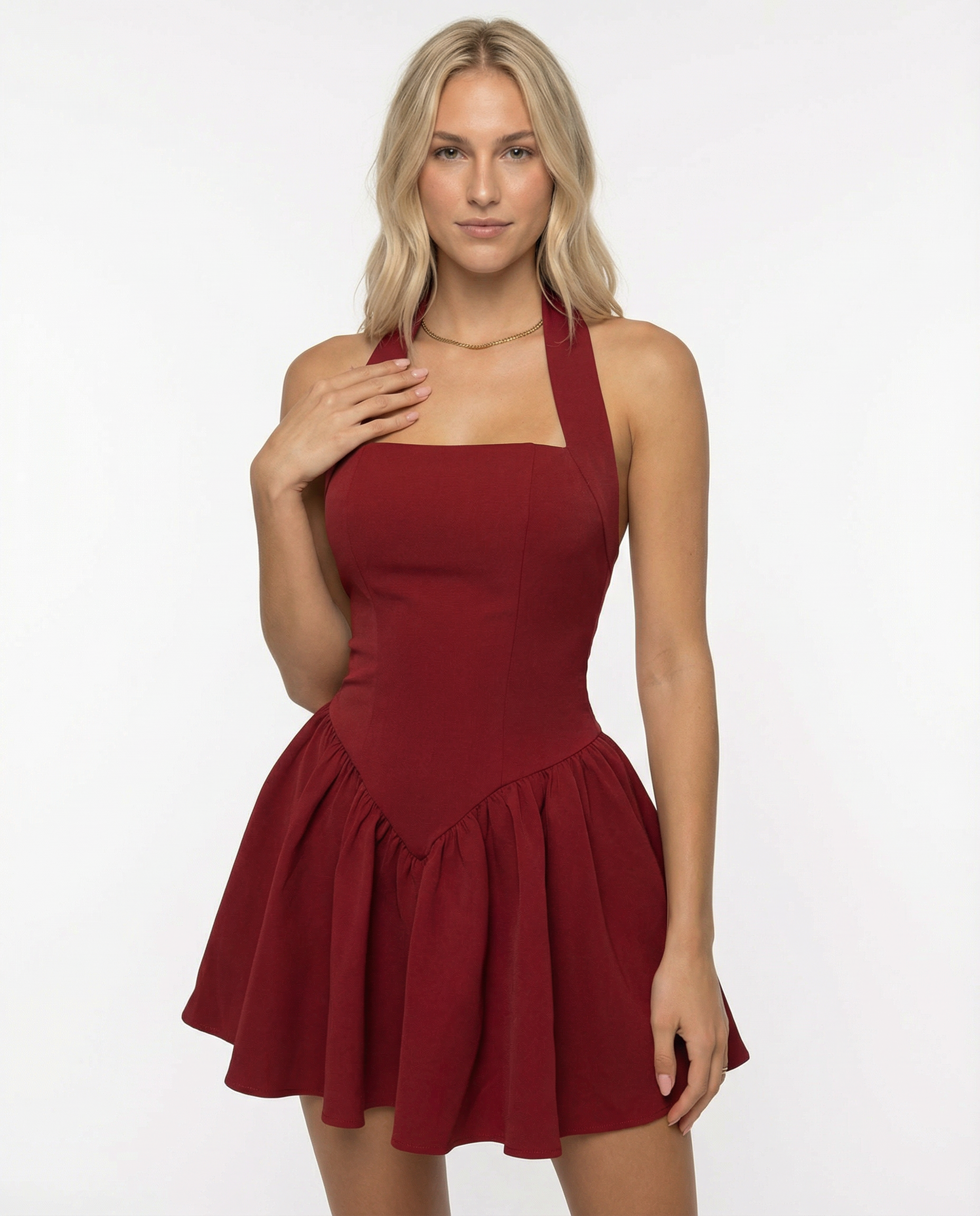 Valetti Giaro | Emma Halter Open-Back Mini Dress