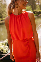 Valetti Giaro | Noa Draped Waist Split Midi Dress