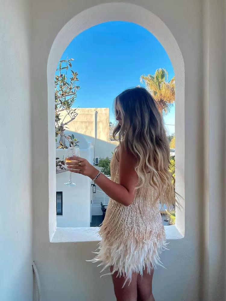 Valetti Giaro | Eleonora Feather Mini Dress