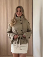 Valetti Giaro | Amara Belted Cape Coat