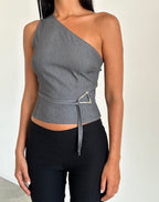Van Laren | One-Shoulder Top met Tailleband