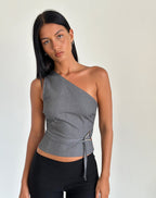 Van Laren | One-Shoulder Top met Tailleband