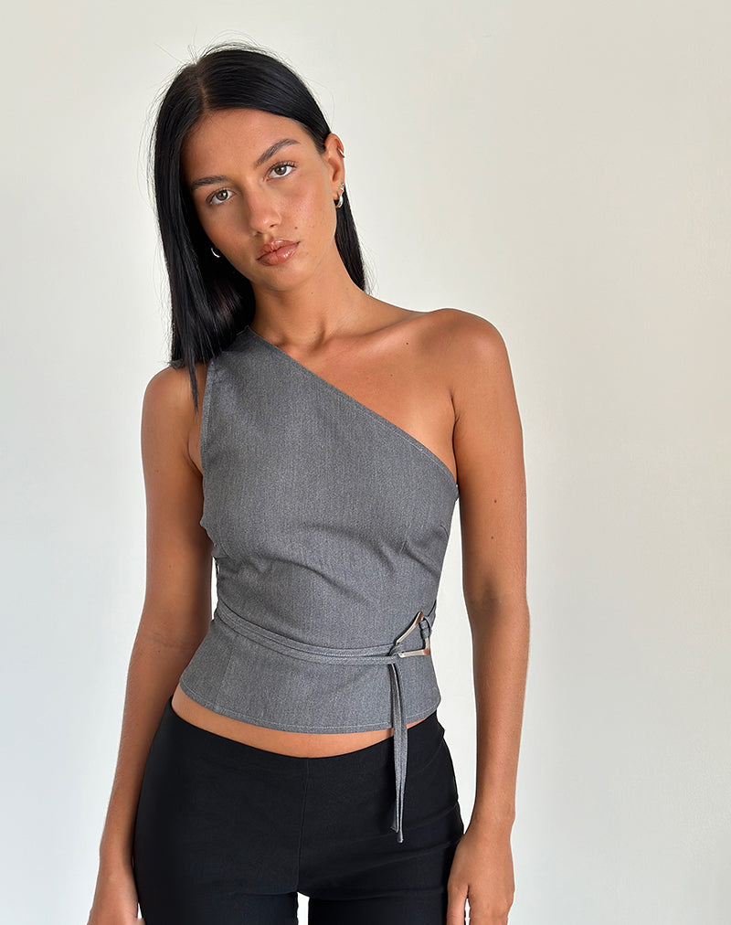 Van Laren | One-Shoulder Top met Tailleband