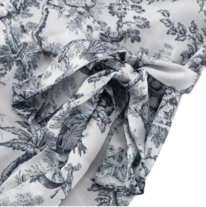 Valetti Giaro | Pleated Puff-Sleeve Summer Dress