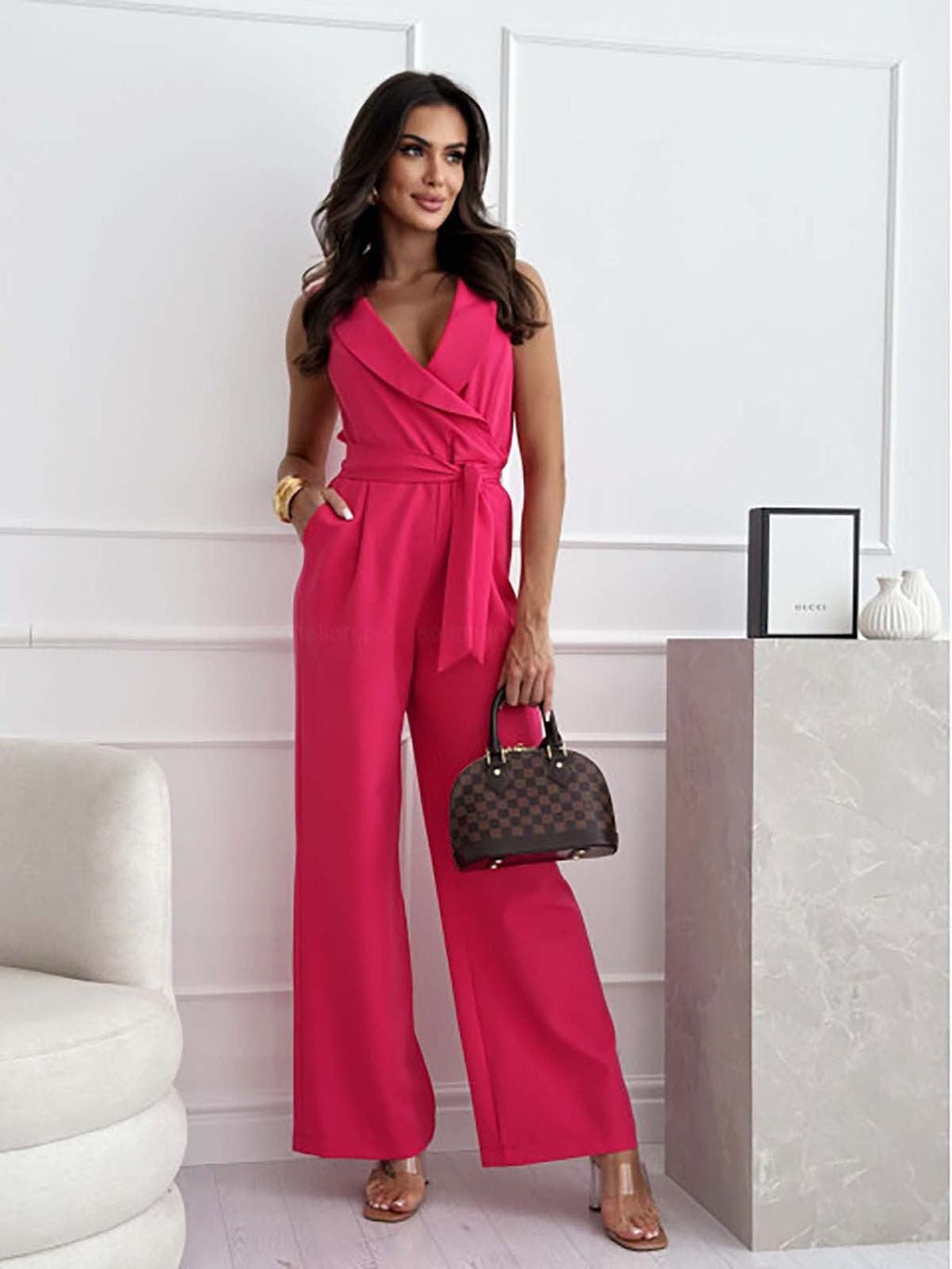 Valetti Giaro | Julia V-Neck Straight-Leg Jumpsuit