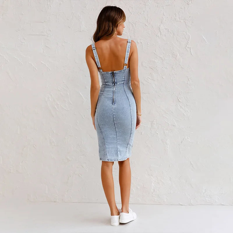 Valetti Giaro | Elena Bodycon Denim Dress