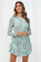 Valetti Giaro | Elegant Long-Sleeve High-Neck Mini Dress
