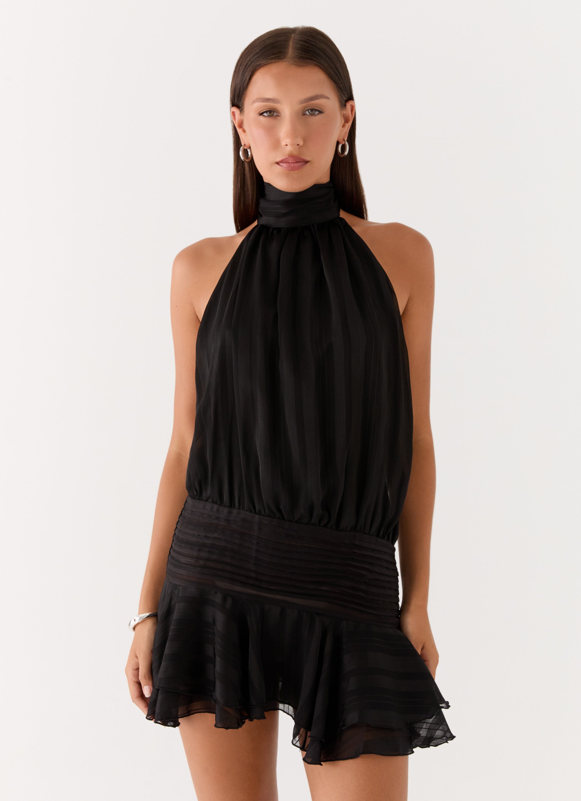 Valetti Giaro | Noor Chiffon Lace-Up Dress