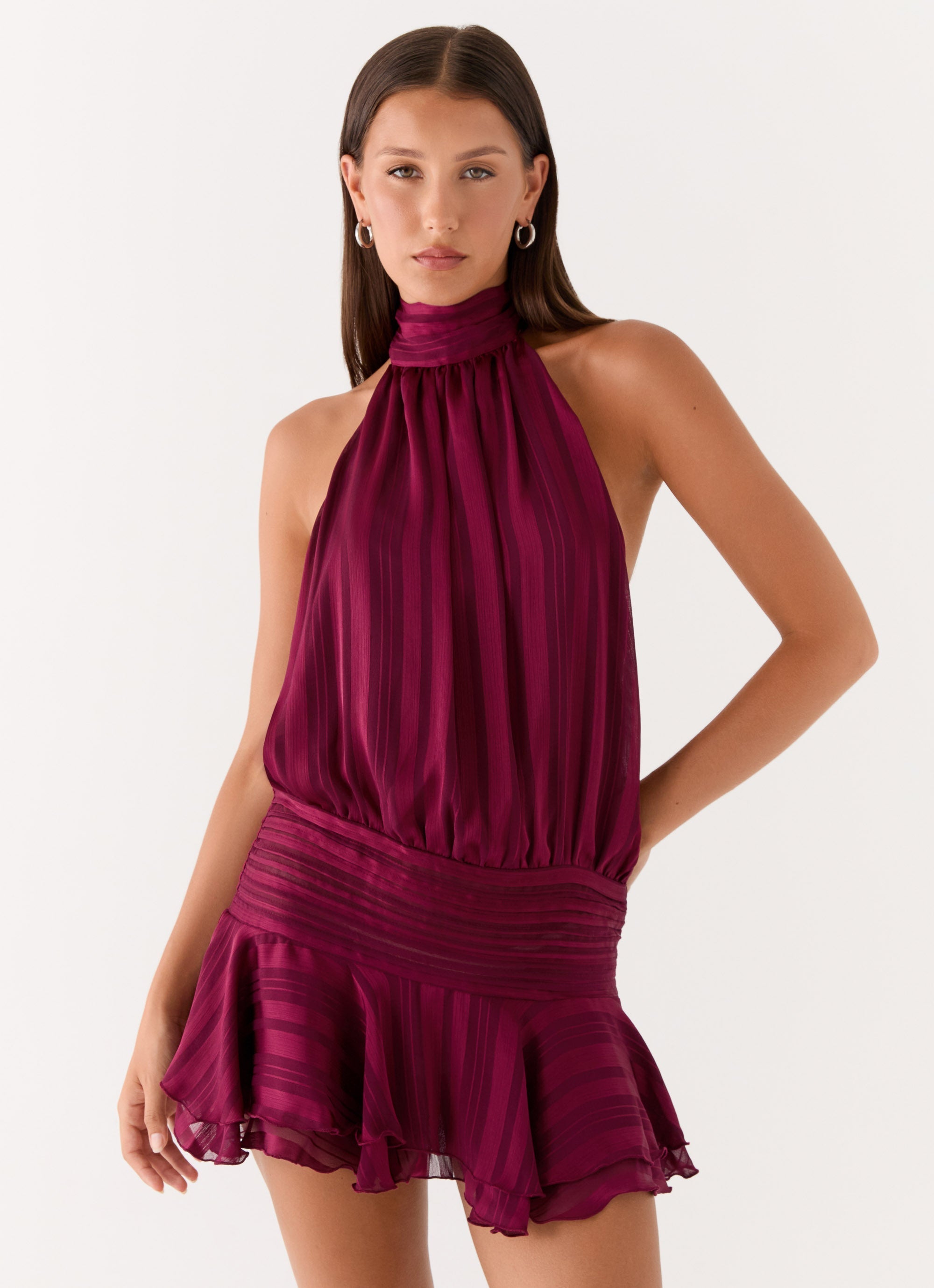 Valetti Giaro | Noor Chiffon Lace-Up Dress