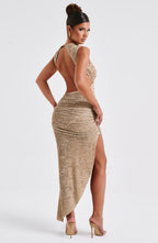Valetti Giaro | Selena Textured Open-Back Midi Dress