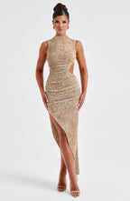 Valetti Giaro | Selena Textured Open-Back Midi Dress