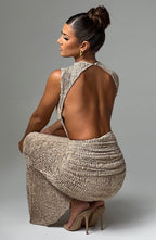 Valetti Giaro | Selena Textured Open-Back Midi Dress