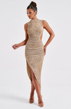 Valetti Giaro | Selena Textured Open-Back Midi Dress