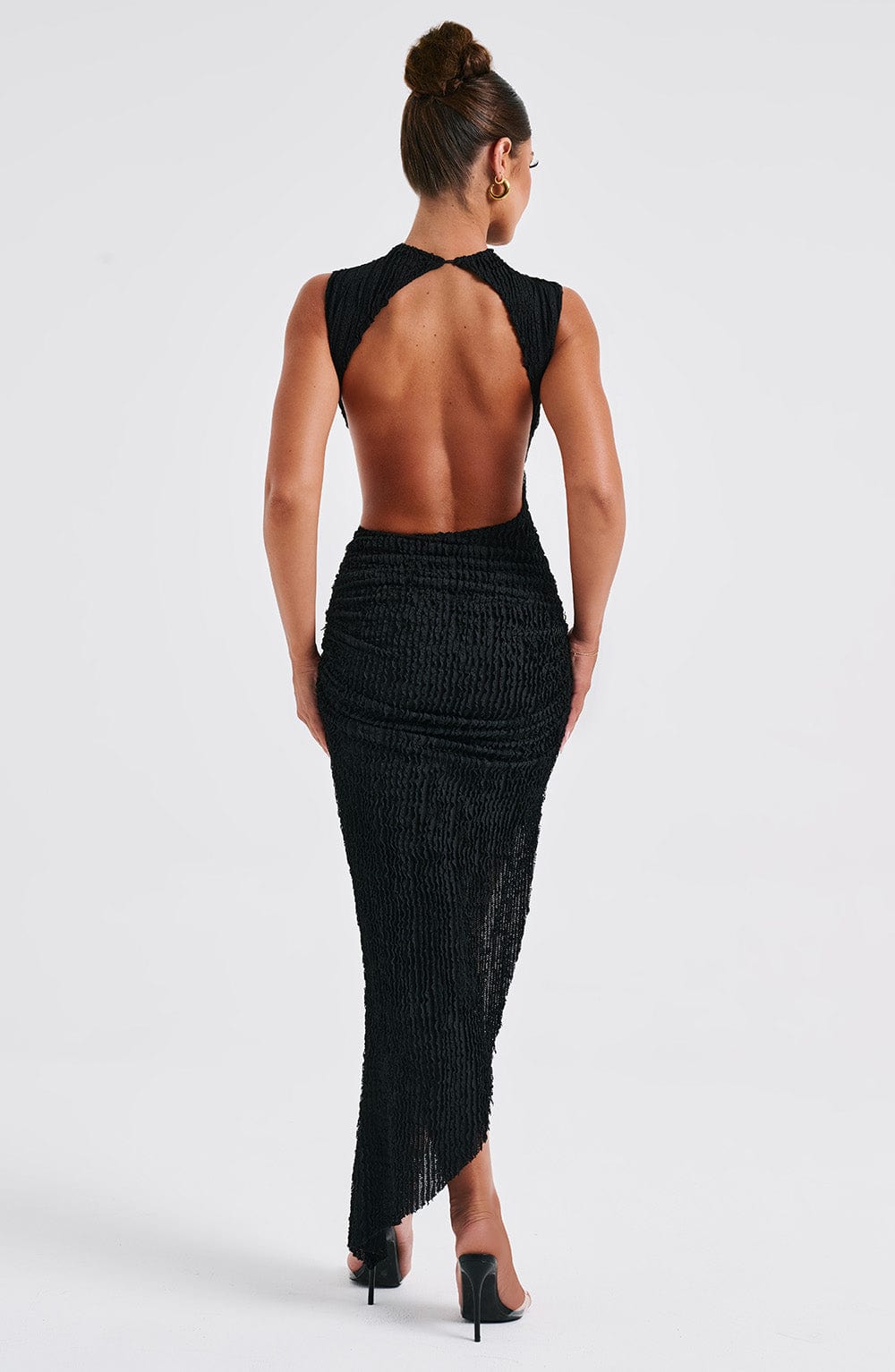 Valetti Giaro | Selena Textured Open-Back Midi Dress
