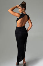 Valetti Giaro | Selena Textured Open-Back Midi Dress