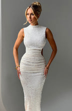 Valetti Giaro | Selena Textured Open-Back Midi Dress