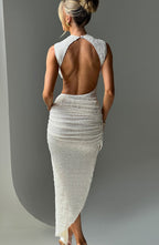 Valetti Giaro | Selena Textured Open-Back Midi Dress