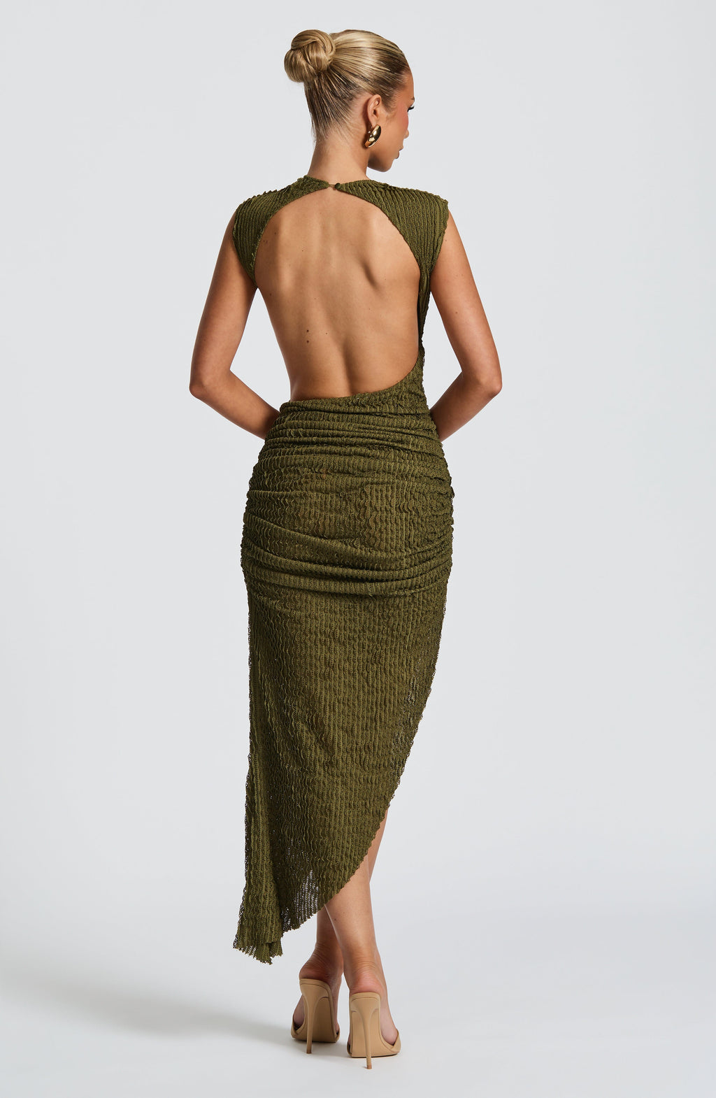 Valetti Giaro | Selena Textured Open-Back Midi Dress