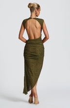 Valetti Giaro | Selena Textured Open-Back Midi Dress