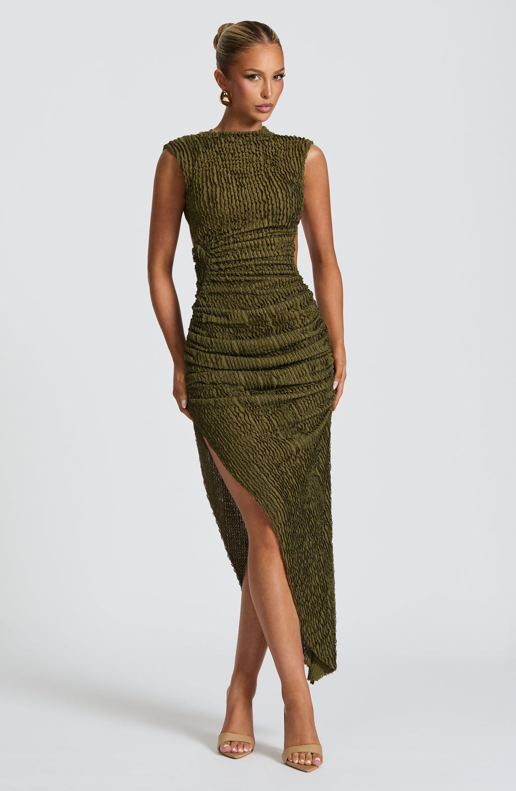Valetti Giaro | Selena Textured Open-Back Midi Dress