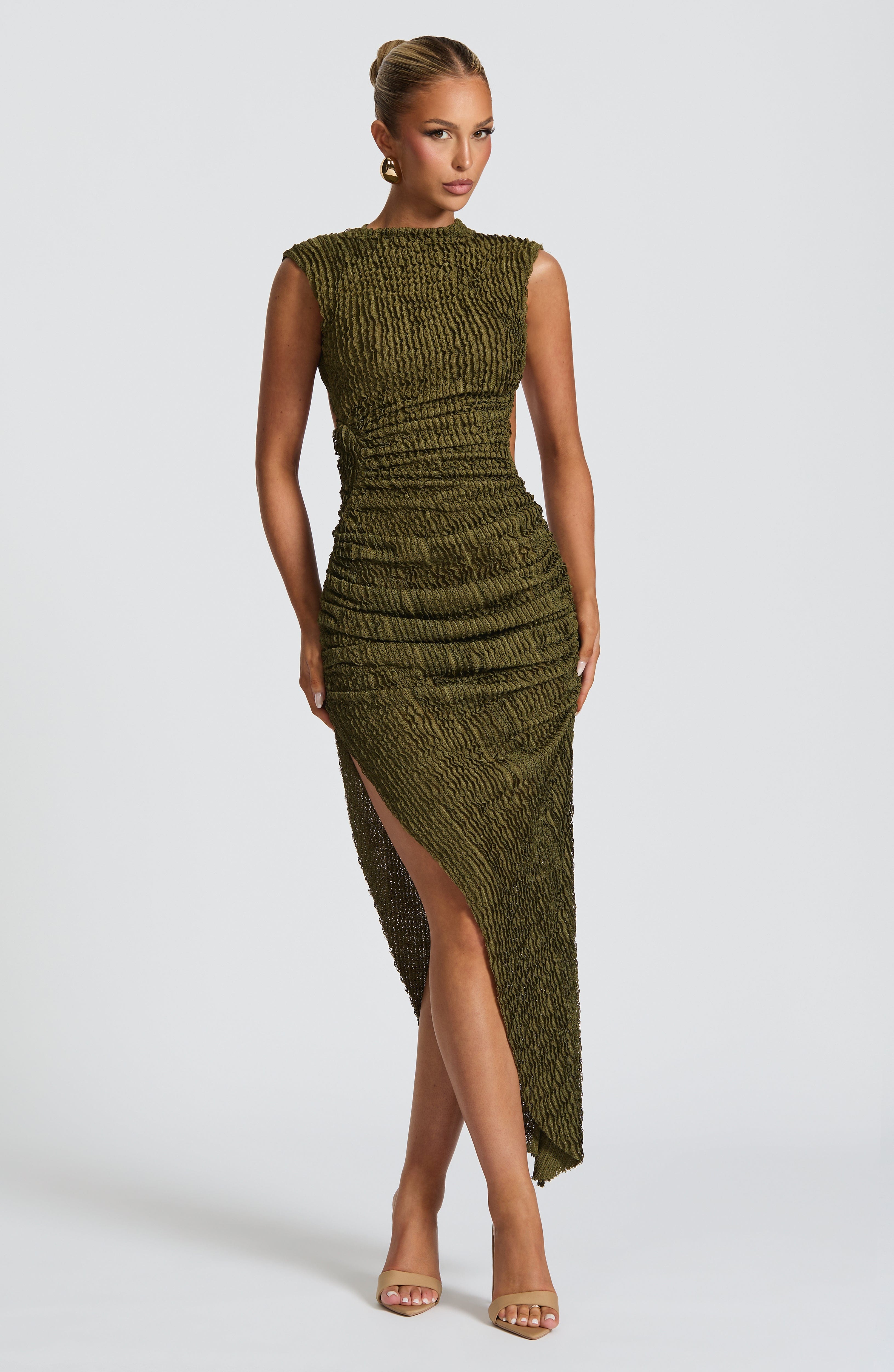 Valetti Giaro | Selena Textured Open-Back Midi Dress