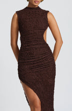 Valetti Giaro | Selena Textured Open-Back Midi Dress