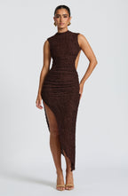 Valetti Giaro | Selena Textured Open-Back Midi Dress