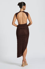 Valetti Giaro | Selena Textured Open-Back Midi Dress