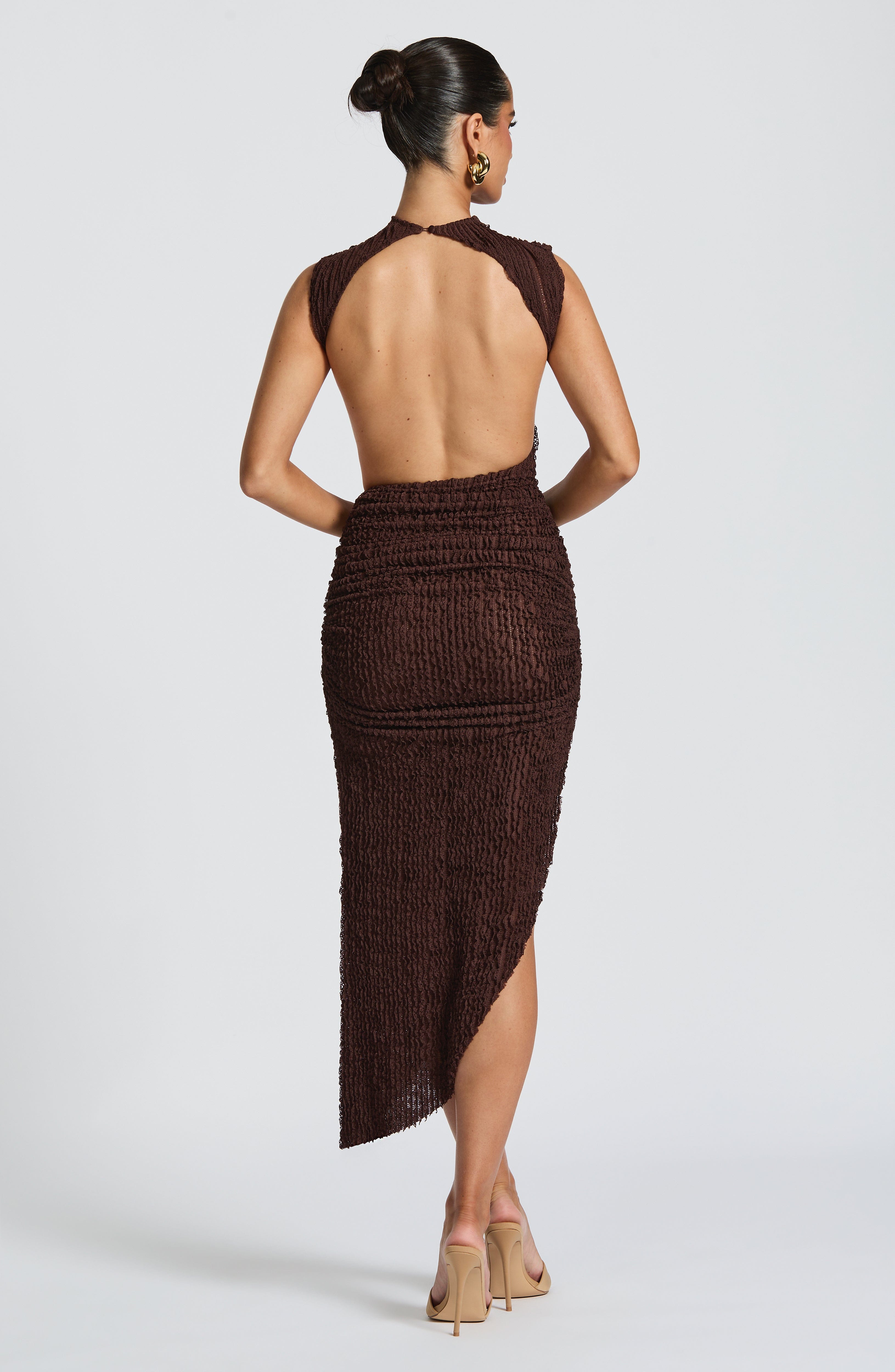 Valetti Giaro | Selena Textured Open-Back Midi Dress