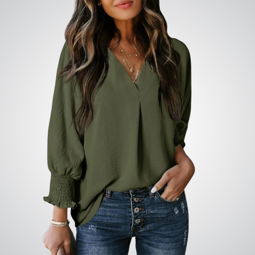 Alessia V-Neck Tunic Blouse