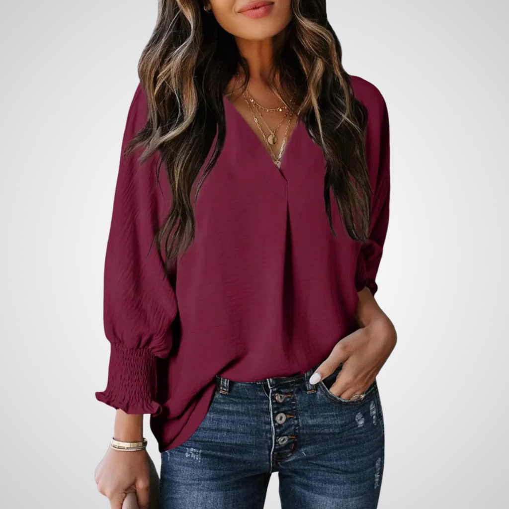 Alessia V-Neck Tunic Blouse