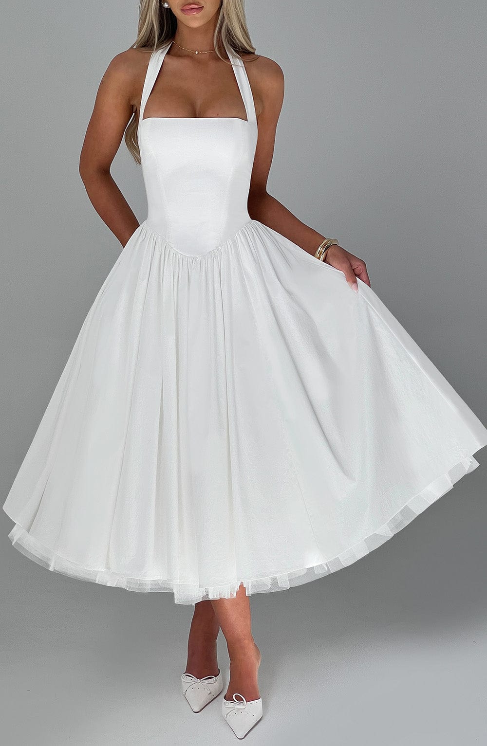 Valetti Giaro | Juliette Halter Tulle Midi Dress