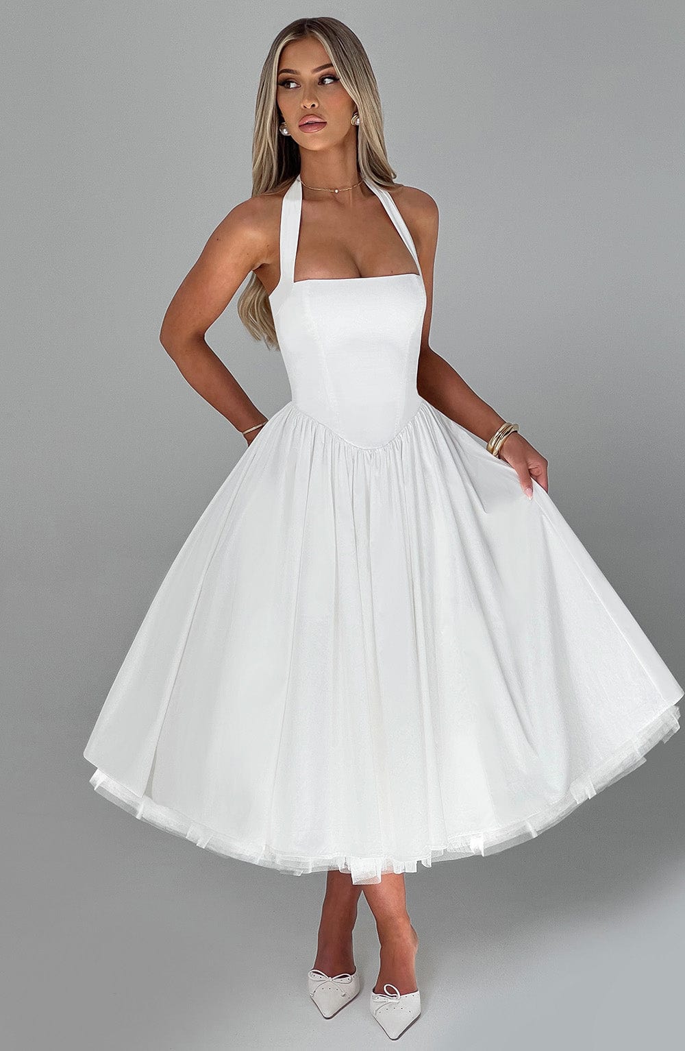 Valetti Giaro | Juliette Halter Tulle Midi Dress