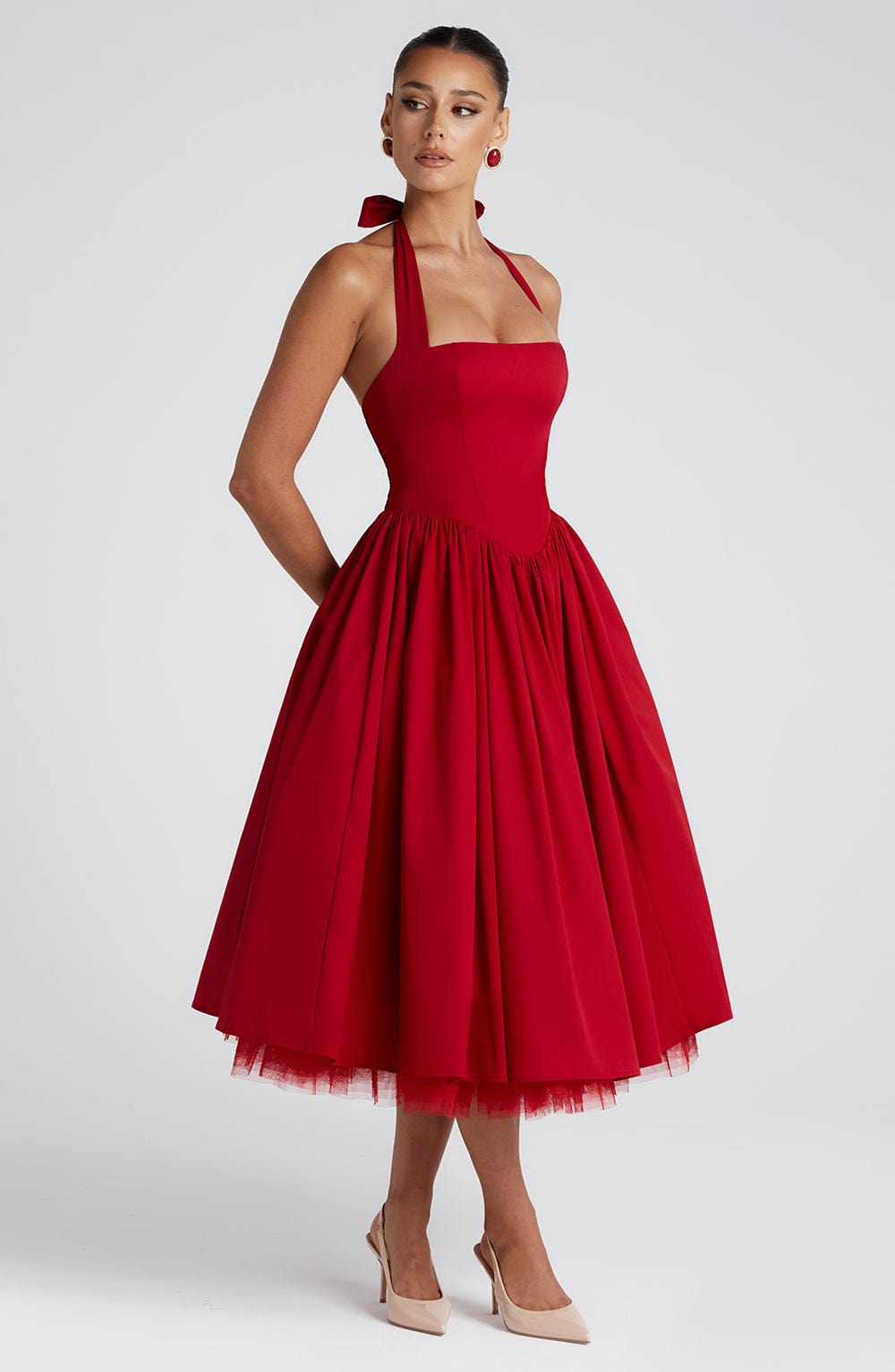 Valetti Giaro | Juliette Halter Tulle Midi Dress