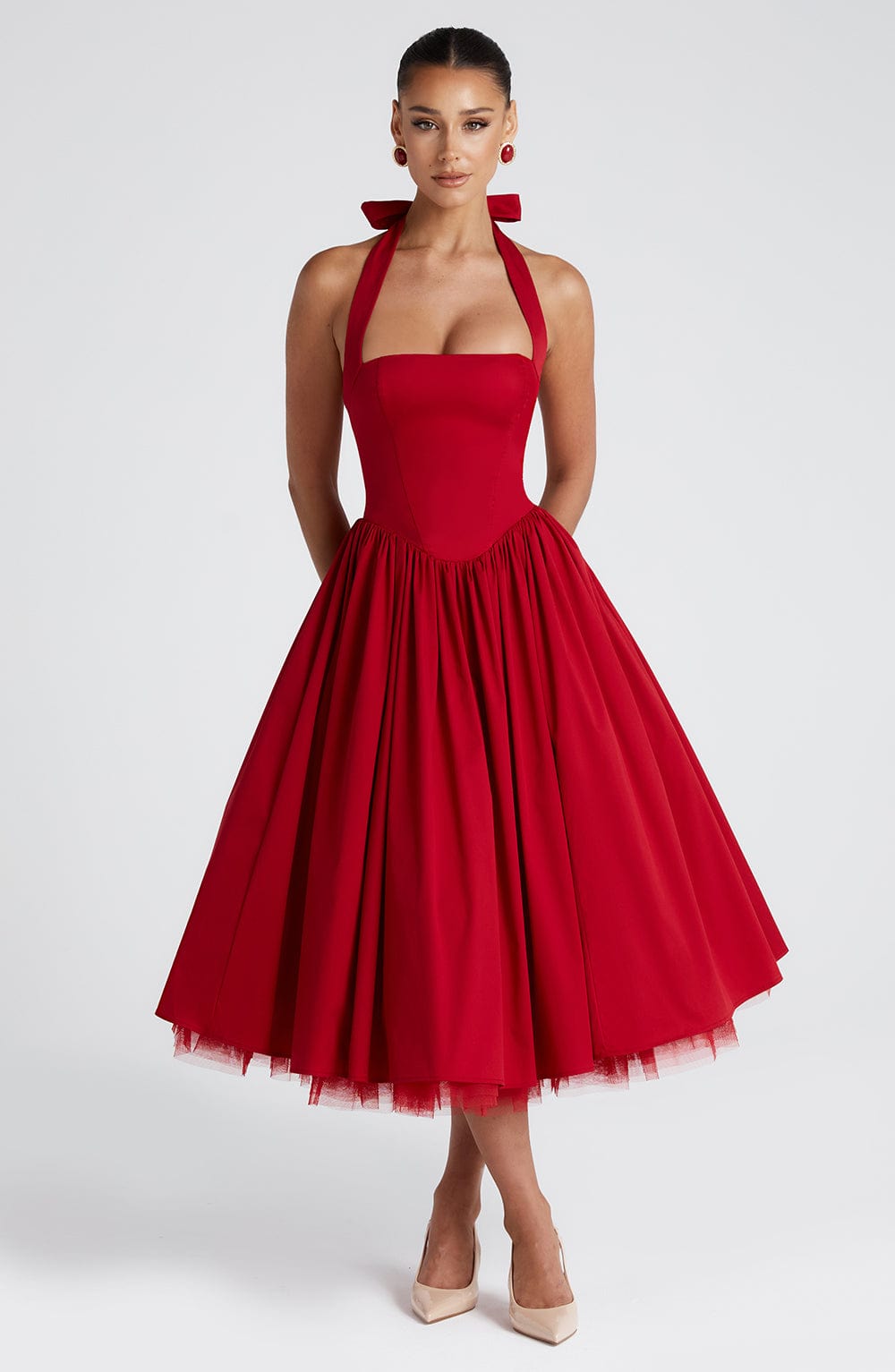 Valetti Giaro | Juliette Halter Tulle Midi Dress