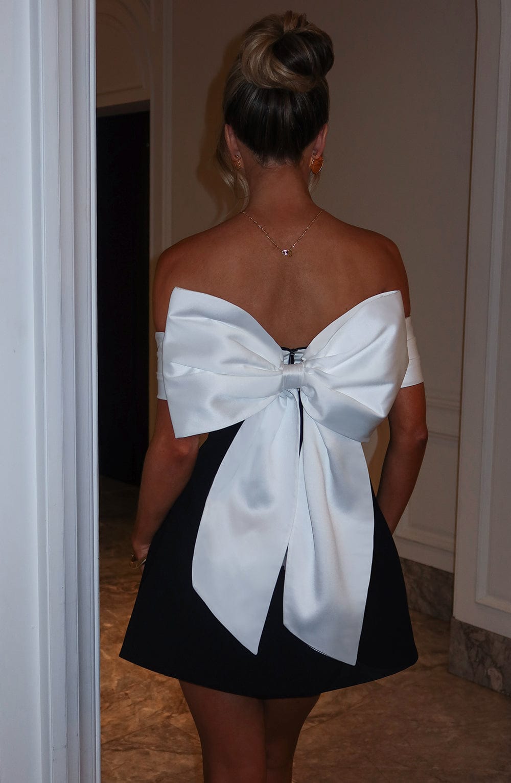 Valetti Giaro | Delta Bow-Back Bubble Mini Dress