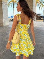 Valetti Giaro | Solina Lemon Print A-Line Summer Dress