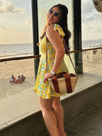 Valetti Giaro | Solina Lemon Print A-Line Summer Dress