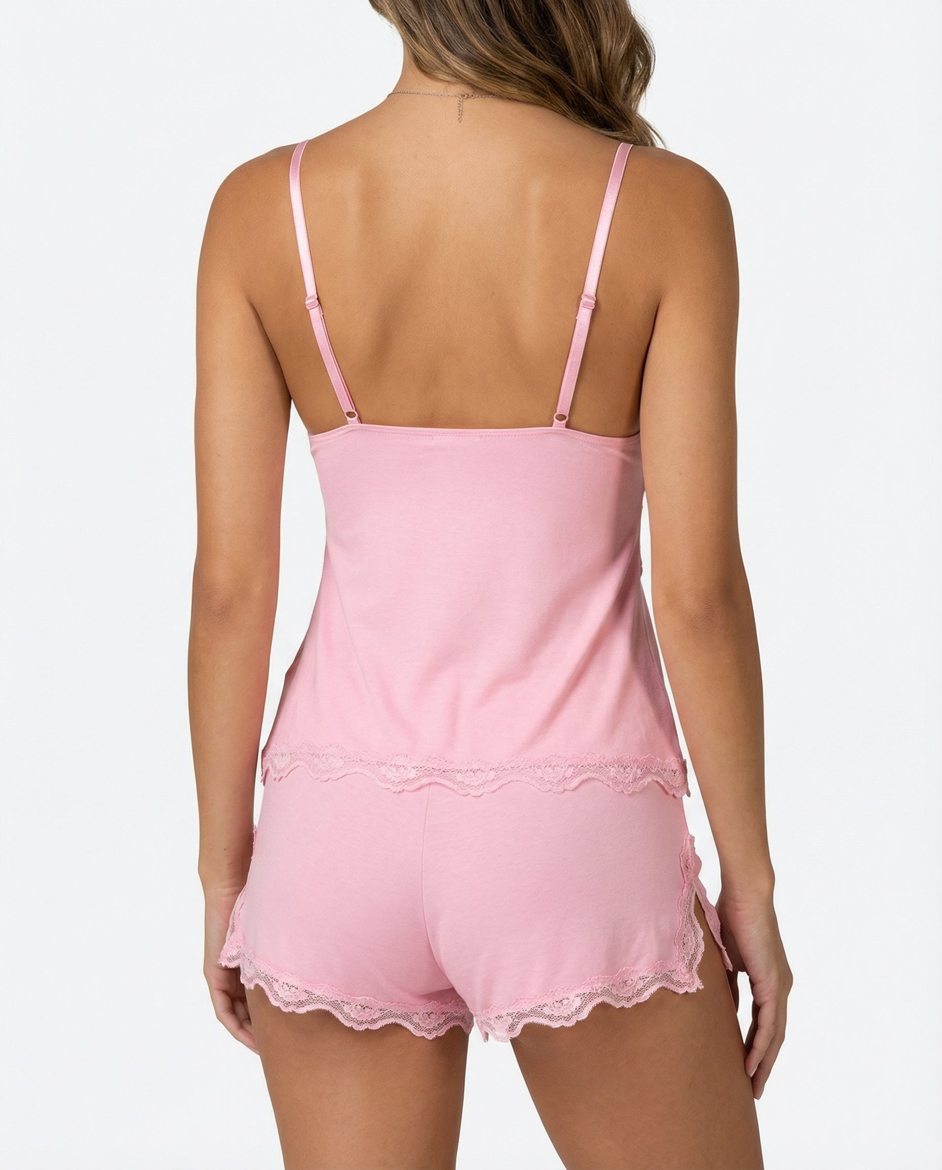 Anne - Zijdezacht Kanten Pyjama Set