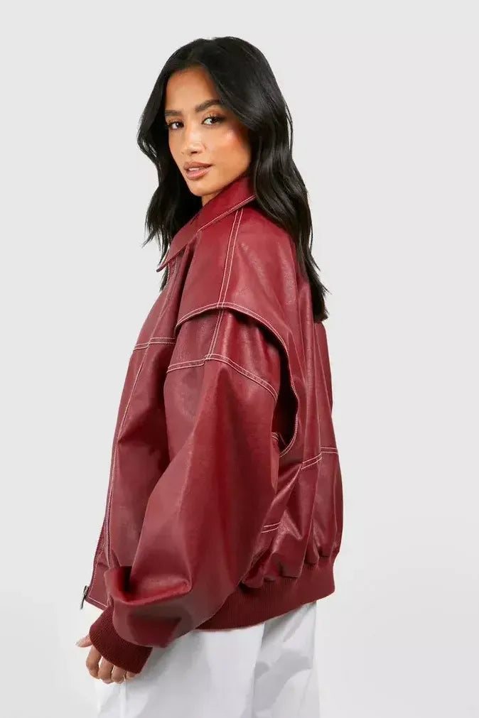 Valetti Giaro | Lizzy Leather Bomber Jacket
