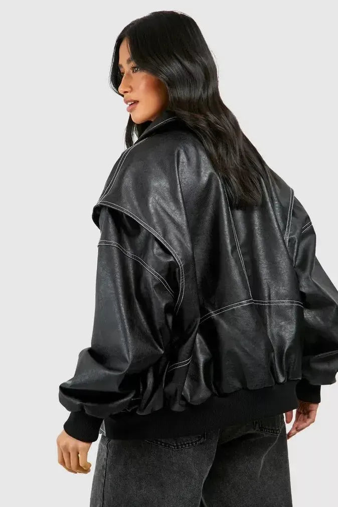 Valetti Giaro | Lizzy Leather Bomber Jacket