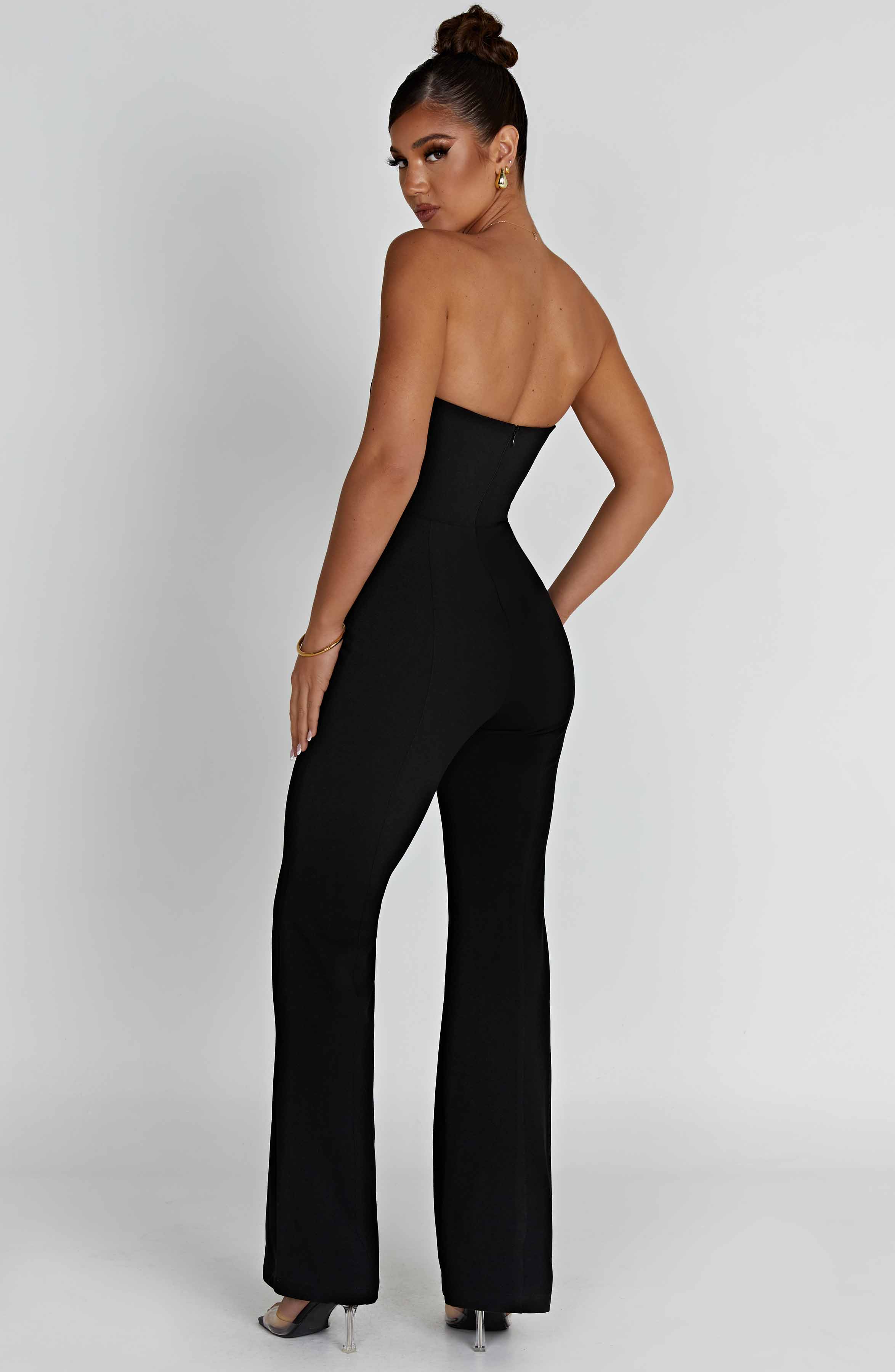 Valetti Giaro | Lois Strapless Wide-Leg Crepe Jumpsuit