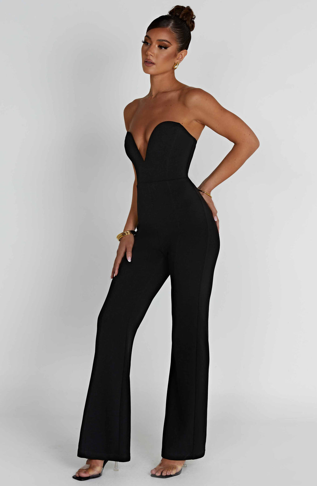 Valetti Giaro | Lois Strapless Wide-Leg Crepe Jumpsuit
