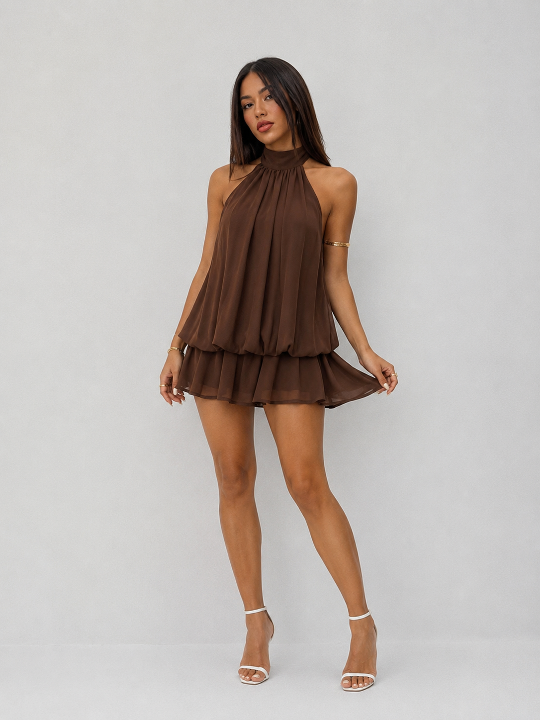 Valetti Giaro | Juliette Halter Layered Mini Dress