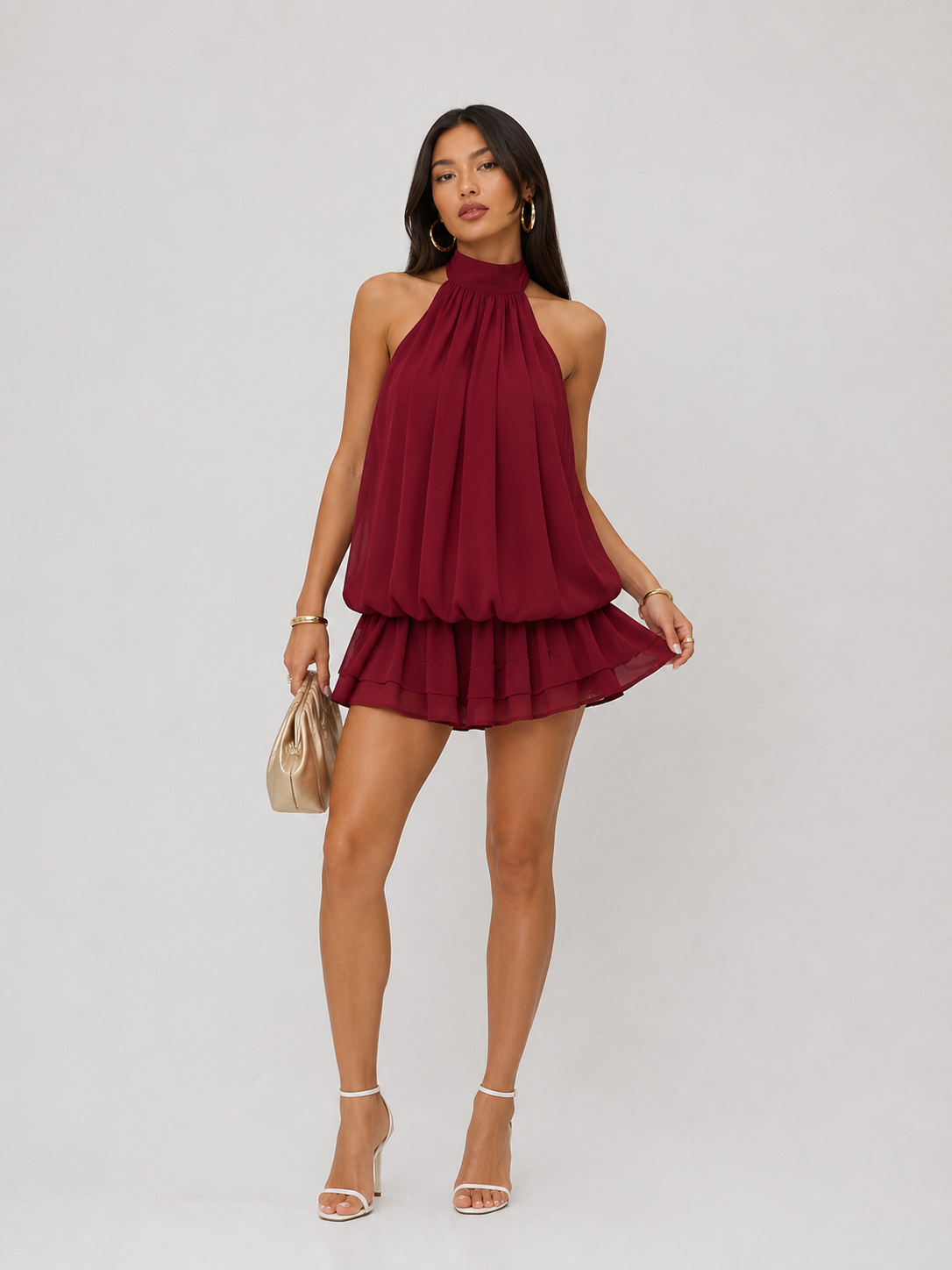Valetti Giaro | Juliette Halter Layered Mini Dress