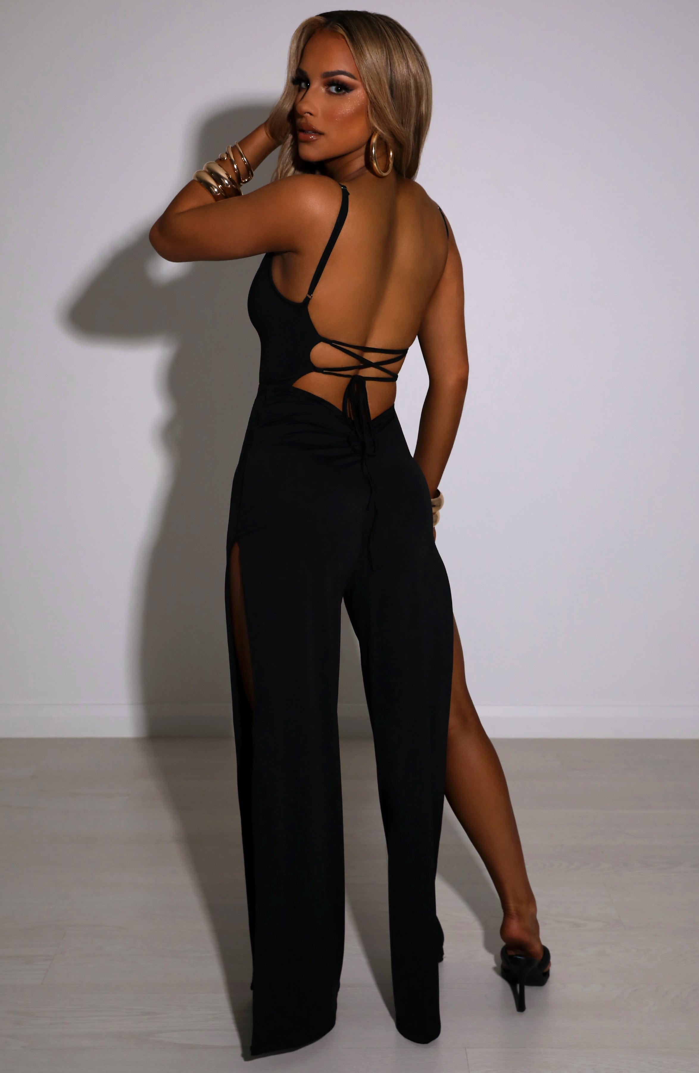 Valetti Giaro | Marie Cross-Back Split-Leg Jumpsuit