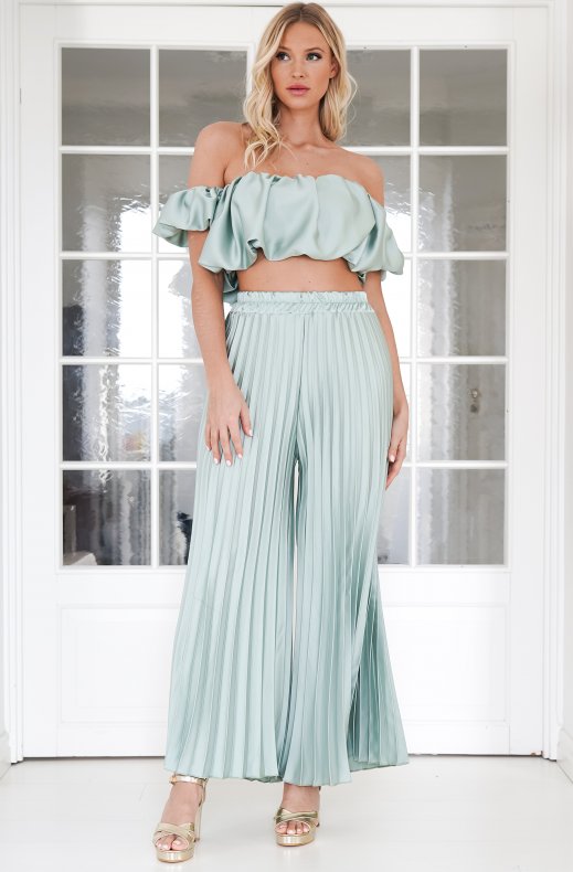 Valetti Giaro | Selene Satin Pleated Set